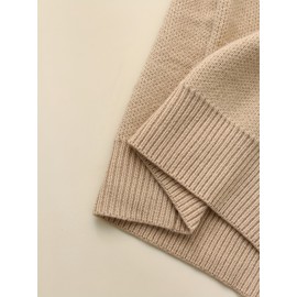 [Soft Thermal Sweater] Soft & Comfortable Women's Thermal Round-Neck Loose Fit Long Sleeve Sweater | All-Season Casual Top, Solid Color, Easy Care Hand Wash/Dry Clean, Medium Stretch, Clean Design