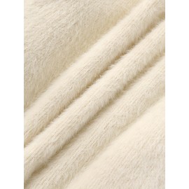 [Soft Thermal Sweater] Soft & Comfortable Women's Thermal Round-Neck Loose Fit Long Sleeve Sweater | All-Season Casual Top, Solid Color, Easy Care Hand Wash/Dry Clean, Medium Stretch, Clean Design