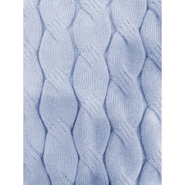 Women's Cable- Sweater - Soft Stretchy Winter Sweater with Round Neck & White Piping Trim, Machine Washable Chunky Pullover for Fall/Winter, Cozy Casual & Dressy Outfits (, Versatile Sweater for /