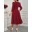 Women's Elegant Red Formal & Everyday dress - Flared skirt, Machine Washable Party, Work, Date Outfit - All-Season Chic Women's Dress, Workwear Attire, Flowy Fabric Gown, Comfortable Material, Professional Women