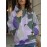 Women's Full-Body Pink & Green Camo Sweatshirt - Long Sleeve Hoodie with Drawstring Hood, Stretchy Polyester Pullover for Casual Streetwear, Everyday Outfits - Machine Washable Women's Clothing, Spring Autumn Apparel, Comfortable Fit