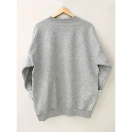 Women'S Casual Crew Neck Sweatshirt with Cat & Book Quote, 100% Polyester Knit Fabric, Animal Pattern, All-Season Lightweight 260gsm - Fall & Spring Fashion Top