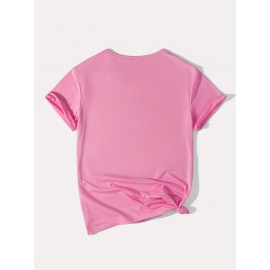 Disney Minnie Mouse 32nd Birthday T-Shirt - Black Casual Short Sleeve Tee with Pink Bow & Red Accents, Lightweight Polyester, Perfect Gift for Disney Fans, Spring/Summer Wear, Disney Shirts